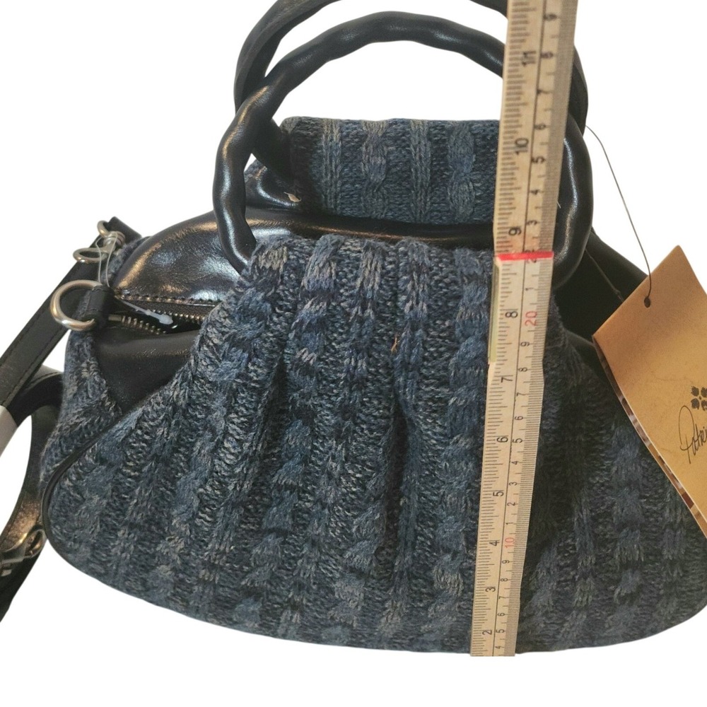 Patricia Nash Milburn Blue Cable Knit Leather Satchel Bag NWT - Picture 9 of 13